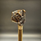 36" Antique Style Bulldog Dog Head Walking Stick Cane