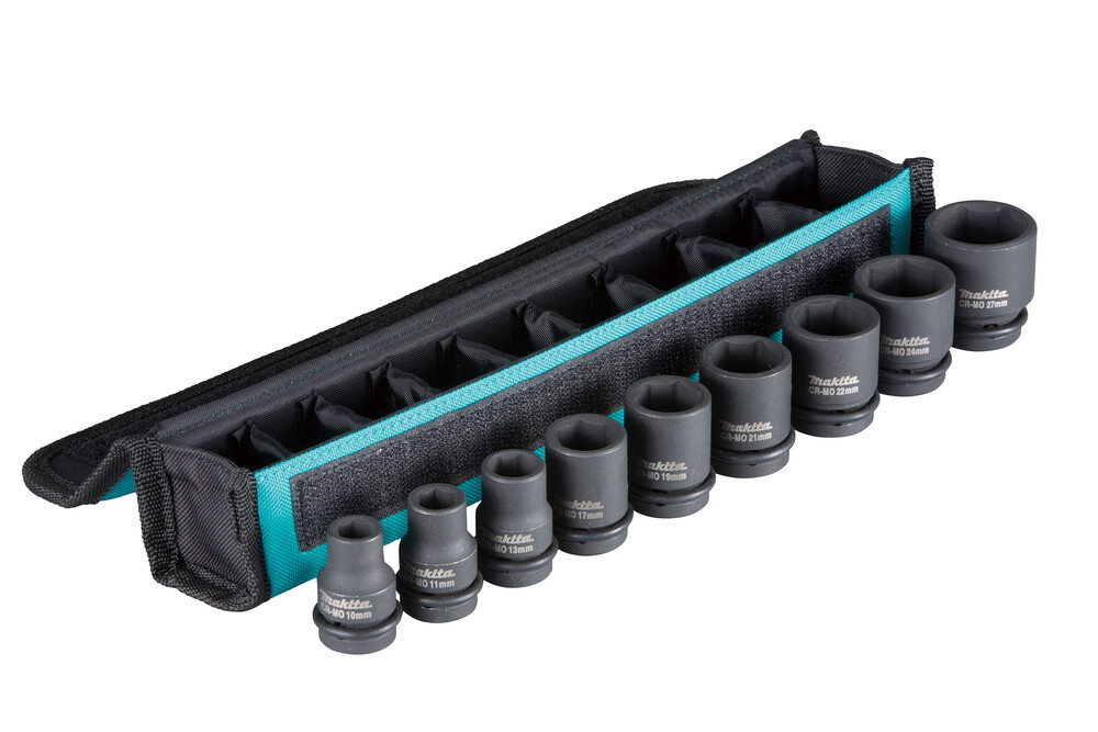 Makita B-69749 Set 9 Bussole 10/11/13/17/19/21/22/24/27mm 1/2" Custodia
