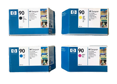 4 x Original Cartridges HP DesignJet 4000 4020PS 4500 / No. 90 XXL INK Cartridges