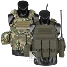 KRYDEX LBT-6094A Plate Carrier Tactical Body Armor Vest Molle w Tactical Pouches