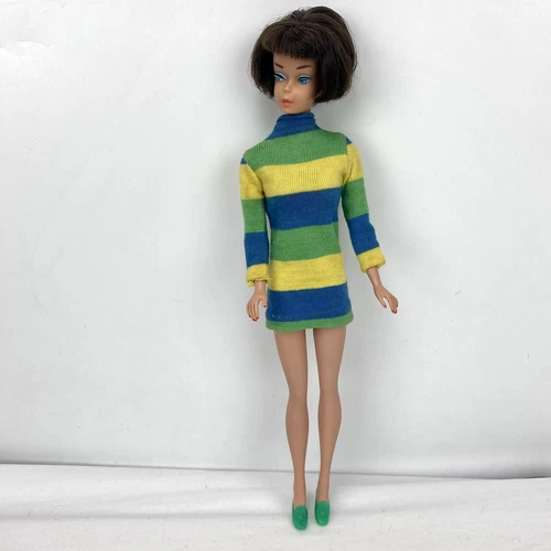 Vintage 1970 Barbie "Sharp Shift" Twiggy Fabric Dress & Shoes #0020