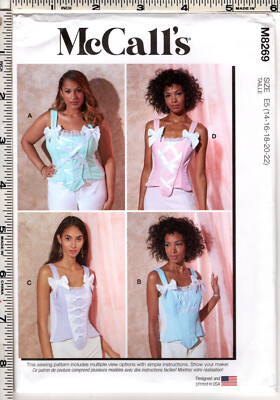 ''Misses' Corsets with A/B, C, D Cup Sizes'' McCall's Sewing Pattern # M8269 14-22
