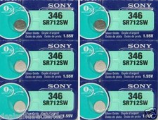 6 Sony 346 SR512SW Silver Oxide 0 MERCURY Batteries
