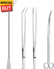 4Pcs Aquascaping Tools, Aquascape Kit, Long and Strong Aquarium Tweezers, Sciss