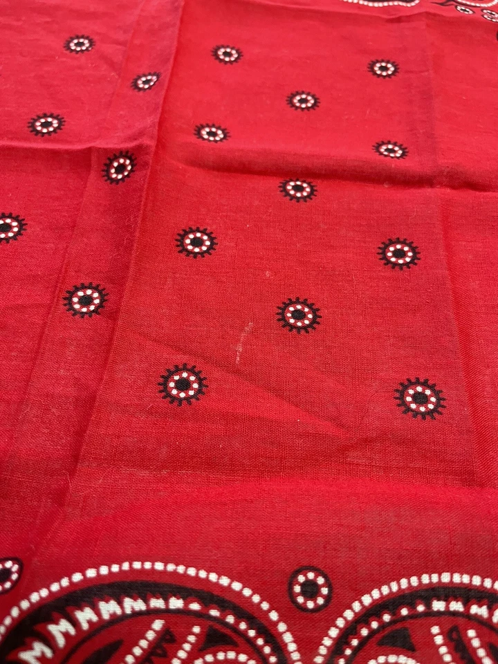 Bandana Roja Antigua Verdadera Vintage COLORES LAVADOS ALGODÓN RN 14193 Rockabilly Nueva en Lote Antiguo Foto 4 de 4