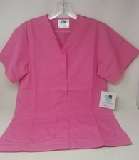 Adar Uniforms Snap Up Scrub Shirt - Women's Pink XS NWT