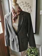 Jones New York Country Houndstooth Fitted Jacket Wool And Alpaca Med Size 14
