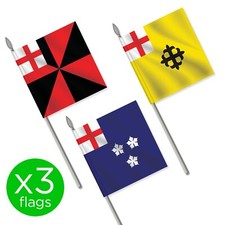 3 X FLAGS English Civil War Cavaliers Set 1 (Vinyl) 1:32 Scale�Britains Style