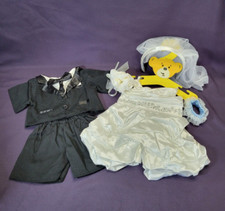 Build A Bear Wedding Set Bride  Groom Outfit Suit Tuxedo Dress Veil