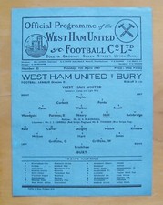 WEST HAM UNITED v BURY 1946/1947 *VG Condition Football Programme*
