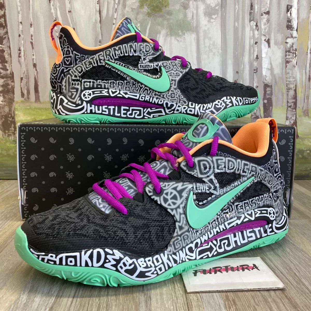 Nike KD15 'Brooklyn Courts' Black Green Orange DC1975-005 Men's