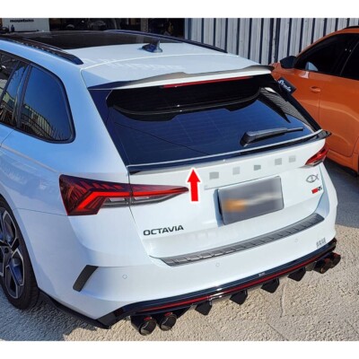 Unpainted Fit For 2019-2024 Skoda Octavia Combi MK4 Trunk Middle Spoiler Wing