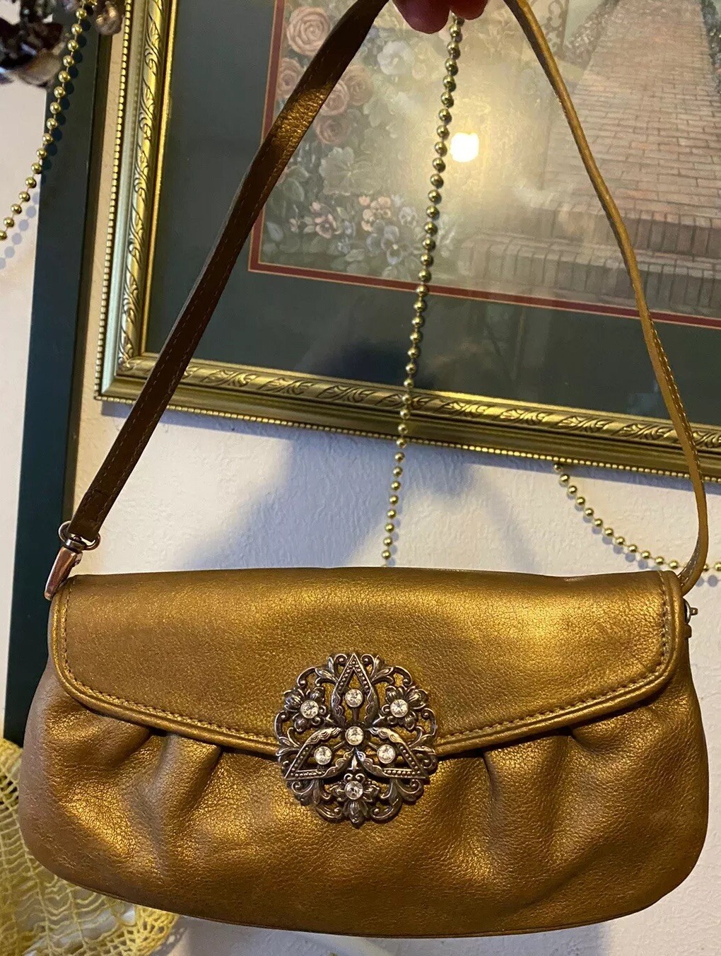 PONY BRIGHTON Empress GIOIELLO Fiore Argento SM Portafoglio ORGANIZZATORE Frittura Polso