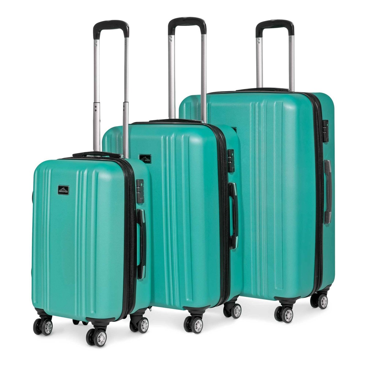 Piece Luggage, Hard Shell Suitcase Travel Set Lock Teal