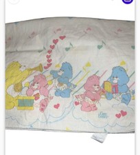 2 VINTAGE 1984 CARE BEARS AMERICAN GREETINGS BABY RECEIVING BLANKETS 28" X 34"