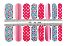 Rose Polka Dot Paradise Spring Nail Polish Strips / Nail Wraps / Nail Stickers