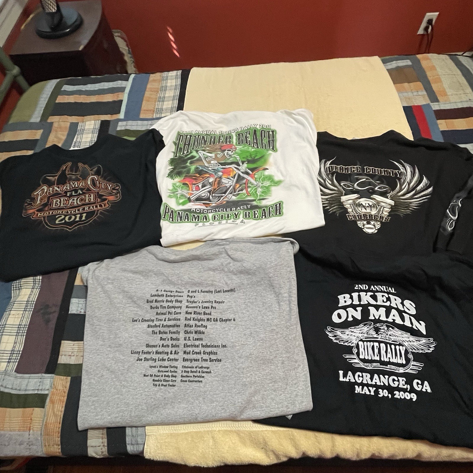 Five Vintage Orange County Choppers Thunder Beach Motorcycle T Shirt Lot 4XL