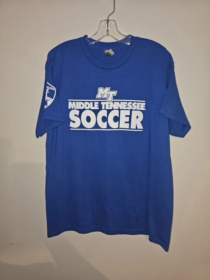 Middle Tennessee State University Promo Large Mens Blue Graphic Logo Tshirt NCAA - Image 4 of 4
