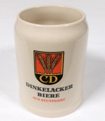 CD Dinkelacker Biere aus Stuttgart 0.5L Stoneware Beer Mug Stein, Germany