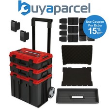 Einhell E-Case 3 PC Tower Rolling Mobile Tool Storage Box Trolley Modular Cases