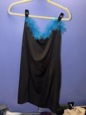 Strapless Dress With Feather Trim
