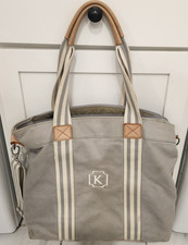Pottery Barn Kids Classic Grey  White Diaper Bag  Changing Pad Letter K