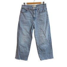 Madewell The Perfect Vintage Wide Leg Crop Jeans Light Wash Denim Women Size 32