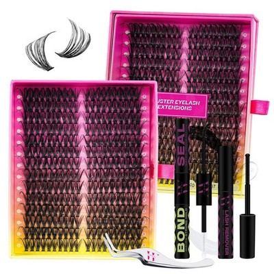 Lash Clusters Kit 280 Stück DIY Wimpern-Cluster Set, Einzelwimpern Set 50D D 