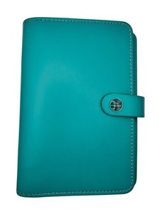 Filofax The Original Personal Organizer Turquoise Leather Planner 6 Ring Binder