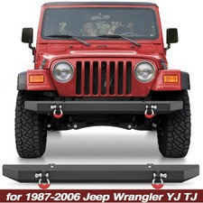 Steel Front Bumper For 1987-2006 Jeep Wrangler Yj Tj With 2x Drings Offroad