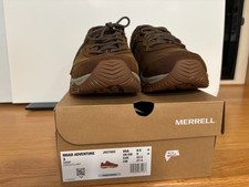 NIB Merrel Moab Adventure 3 W P Hiking Shoes Brown Leather Mens 9.5 M