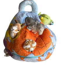 FAO Schwarz Globe Earth  With Small Animals Plush Toys ‘R’ Us 5F5E708 20311 Rare