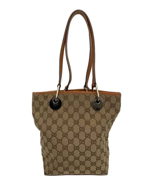 Mini sac fourre tout toile GUCCI GG marron 120840