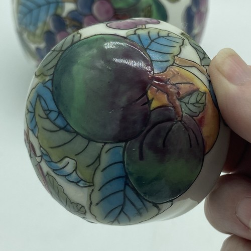 Vintage chinesisches Porzellan Ingwer Glas OBST handbemalt geprägtes Relief EUC - Bild 4 von 8