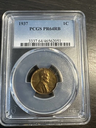1937 Lincoln Cent PCGS PR64RB — Lovely red-brown proof CENT!