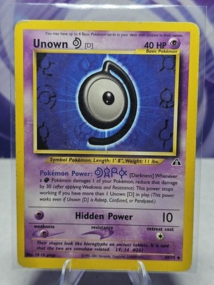 Unown [D] 47/75 Uncommon Neo Discovery Pokemon Unlimited HP DMG