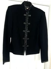 Authentic ST. JOHN KNIT Zipper Front Black Evening Jacket by Marie Gray (Size 4)