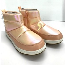 Cat  Jack Girls Sz 5 Fleece Zipper Ankle Puffer Boots Blush Pink