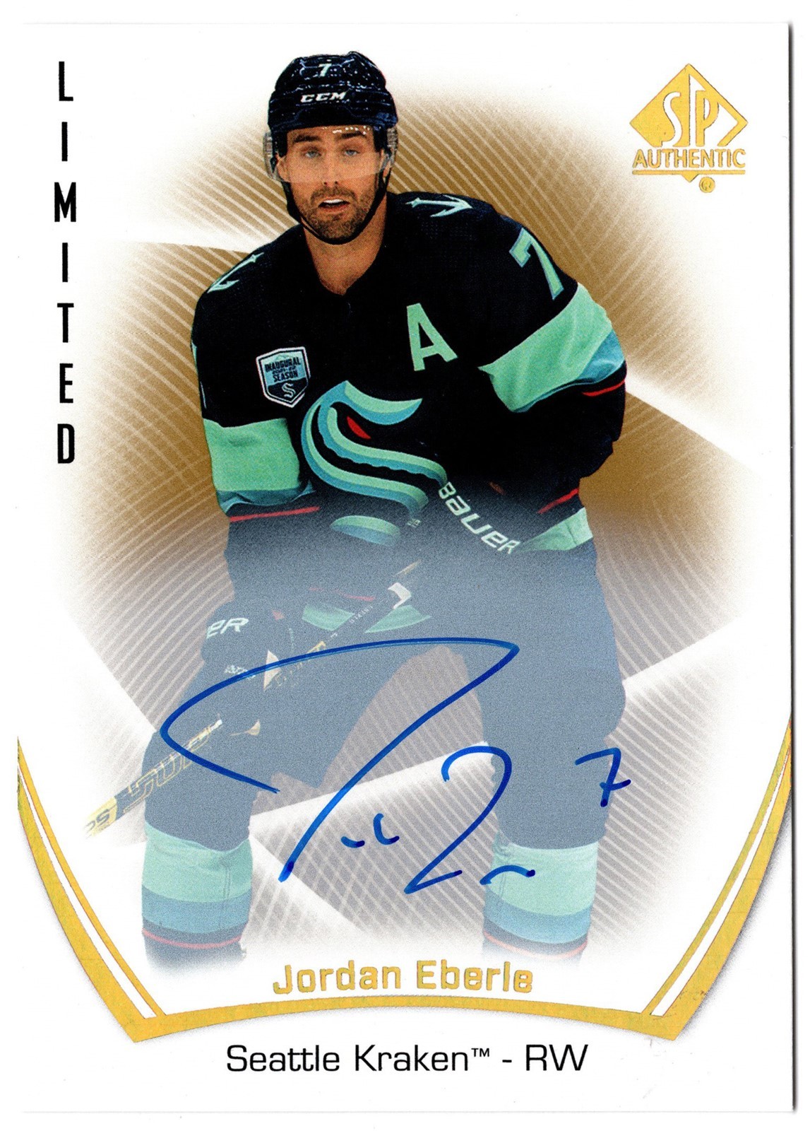 2021-22 Upper Deck SP Authentic Limited Autographs JORDAN EBERLE #76 Kraken Auto