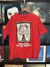 2000s Employee of The Month Garfield T-Shirt Size XL Red Short Sleeve Cartoon TV