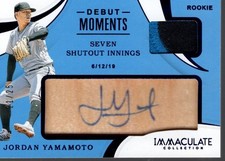 2020 Immaculate Debut Moments Memorabilia Blue 60 Jordan Yamamoto Auto /25 BB