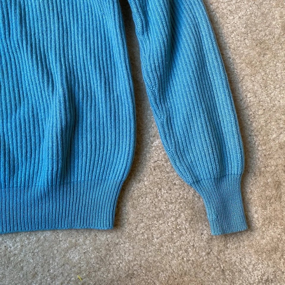 Vintage Lina Lee Teal Blue 100% Cashmere Sweater in Sz Small Cozy Autumn Winter - Image 4 of 4