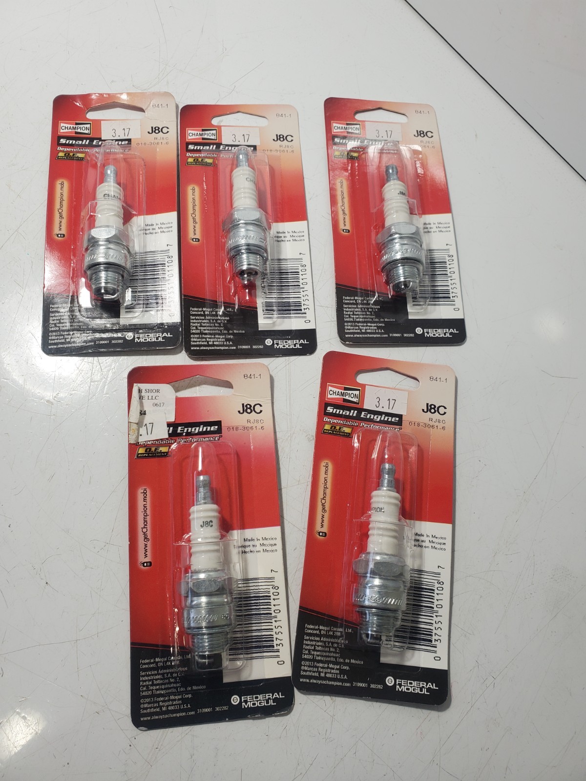 5 Champion J8C Spark Plug 841-1 NOS