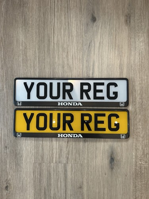 #ad Honda Number Plate Frames X2 UK – Black with White Logo Car Accessory Front amp; Re GBP 15.99