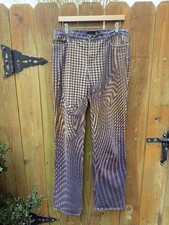 Y2K Just Cavalli Abstract Art Illusion Print Pants Size 32