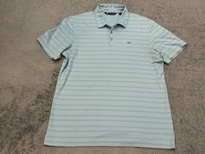 Travis Mathew Golf Polo Shirt Mens XL Blue Striped Short Sleeve Performance