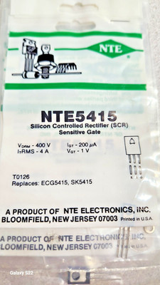 NTE5415 SCR 400V 4A TO126 USED IN VARIOUS APPLICATIONS