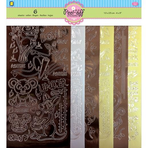 JEJE Peel Off Stickers 6pcs - Aussie 3.9991