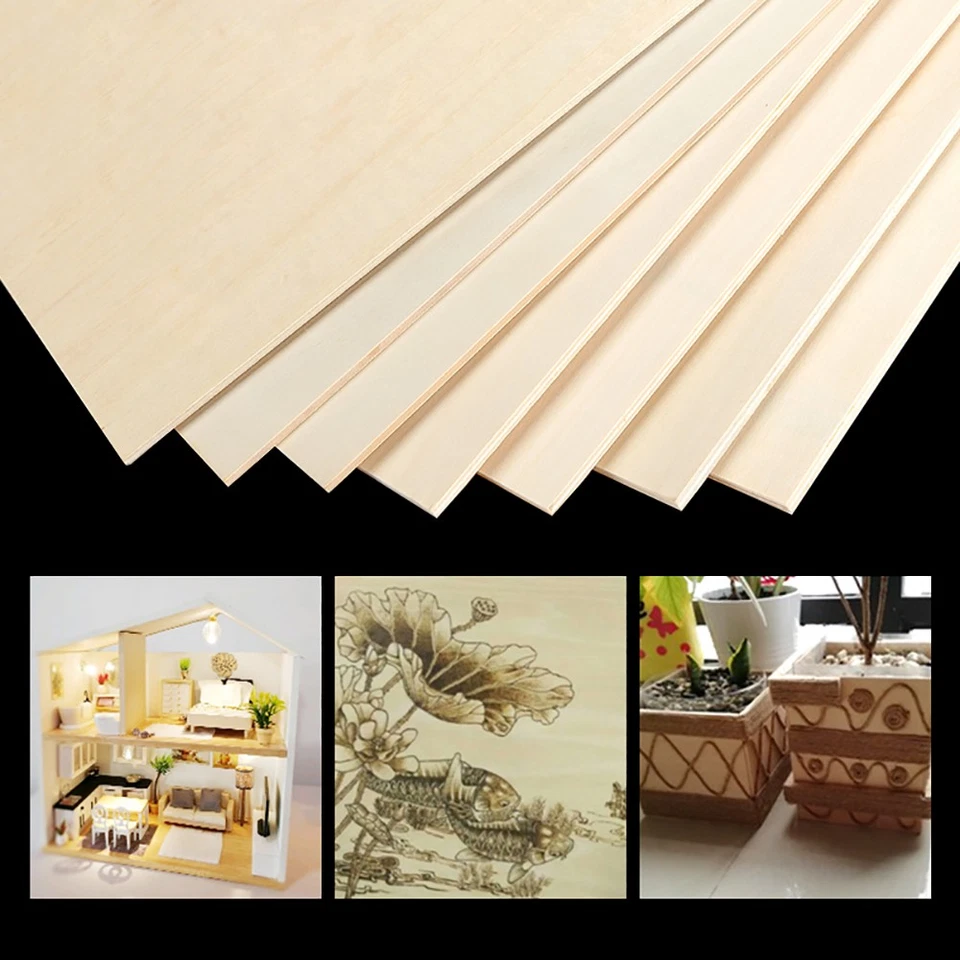 Dicke 3-5mm Lindenholzplatte Sperrholz Luftfahrt Schiff Haus Modell Bastel DIY - Bild 2 von 4