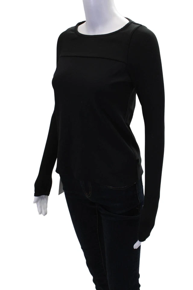 Lululemon Womens Stretch Round Neck Long Sleece Activewear Top Black Size 4 - Image 2 of 4